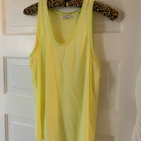 Equipment Mel neon yellow washed silk tank - Picture 6 of 8